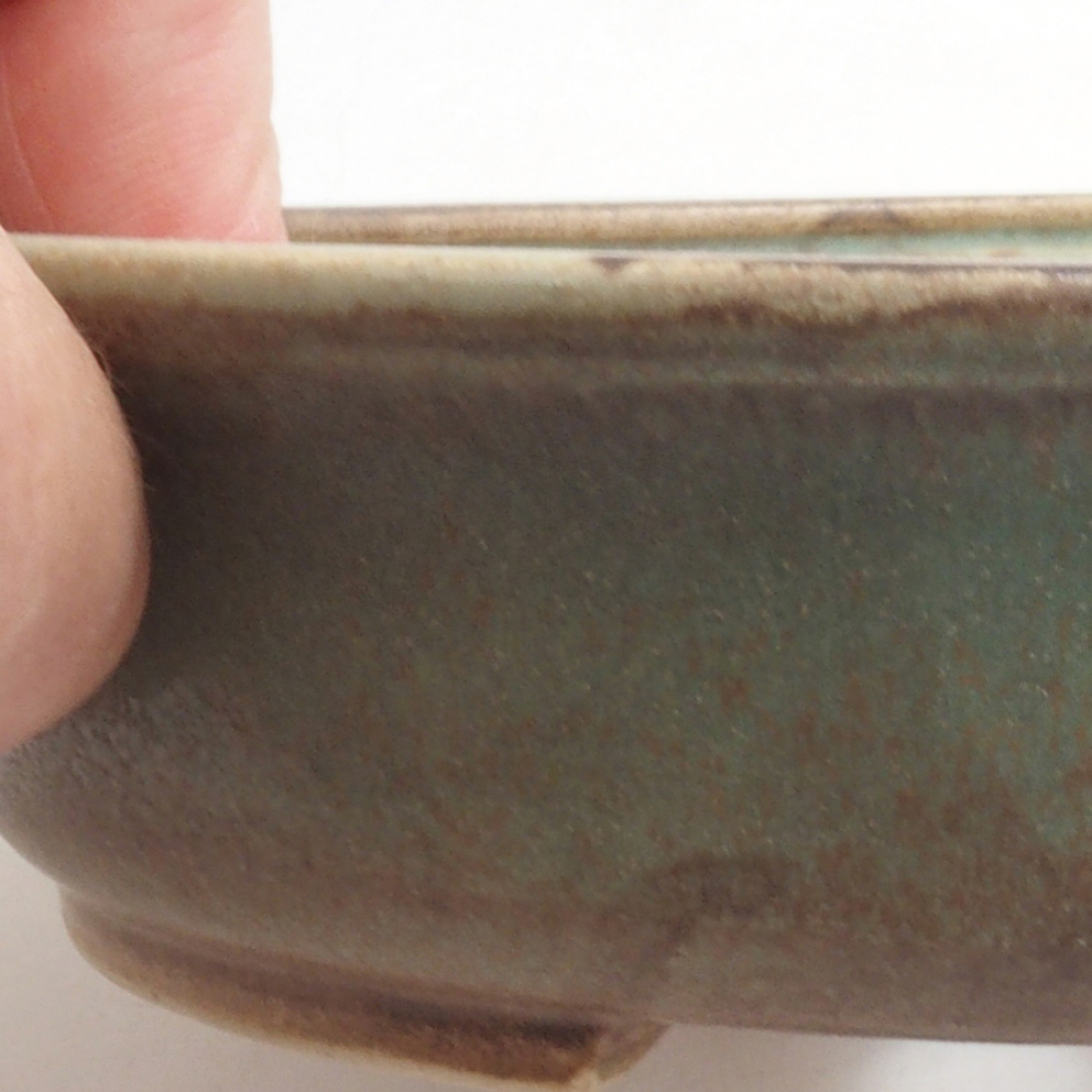 Ceramic bonsai bowl 15 x 14 x 4 cm, color green