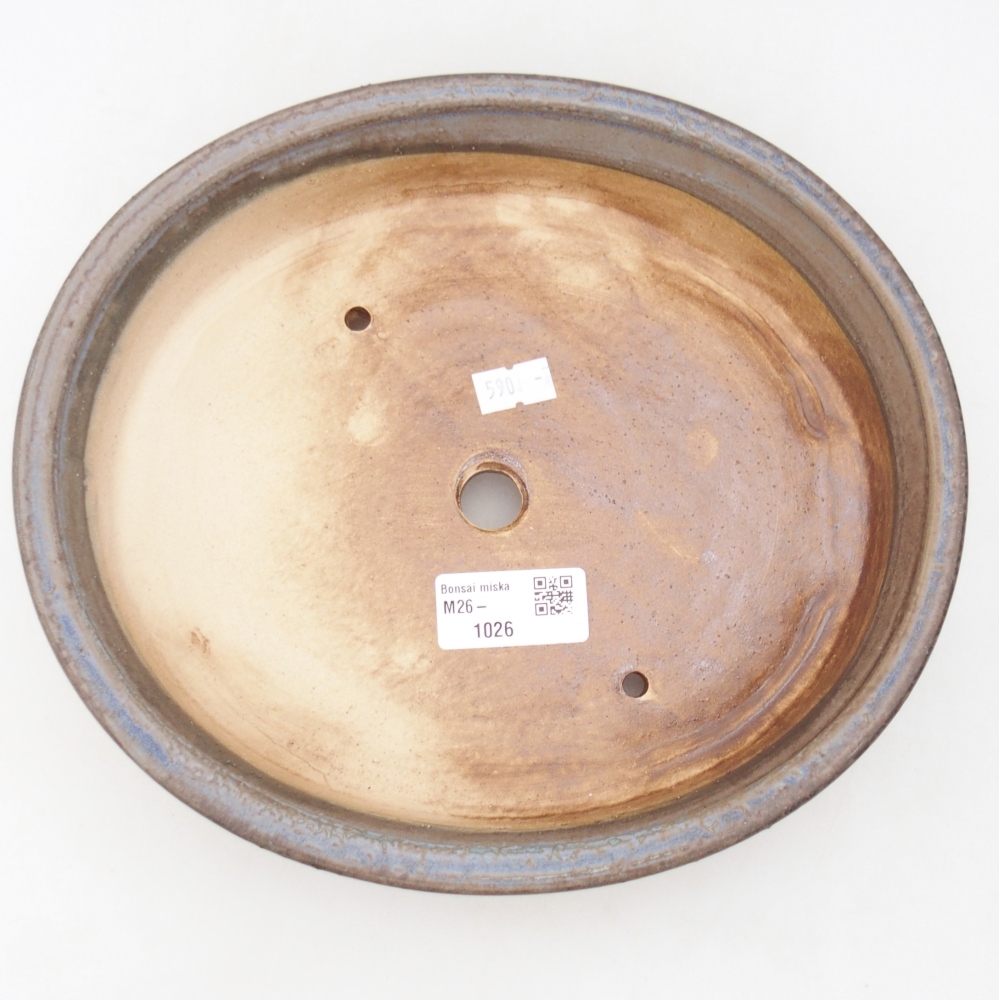 Ceramic bonsai bowl 24 x 21 x 5 cm, colour blue