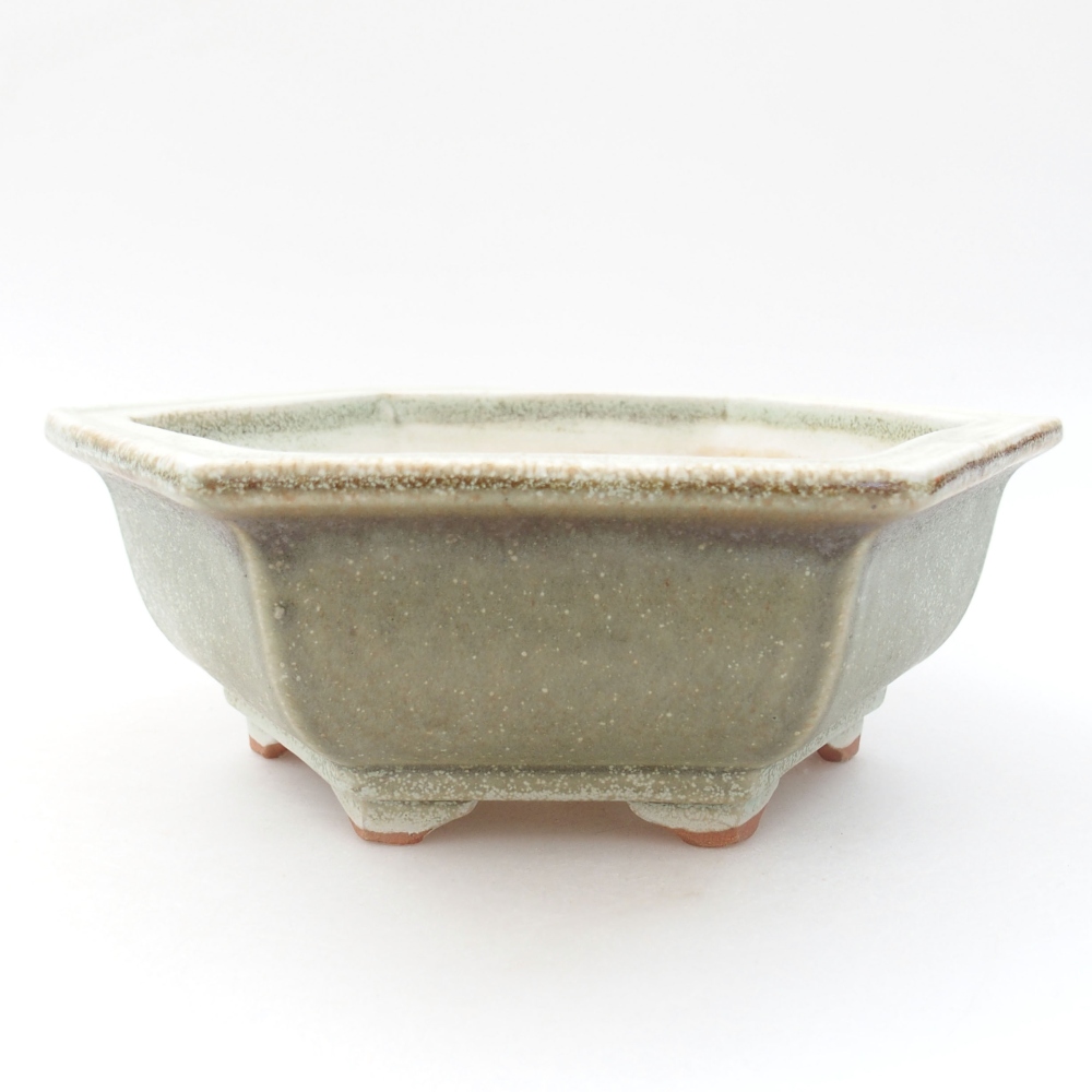 Ceramic bonsai bowl 17 x 15 x 6 cm, color green