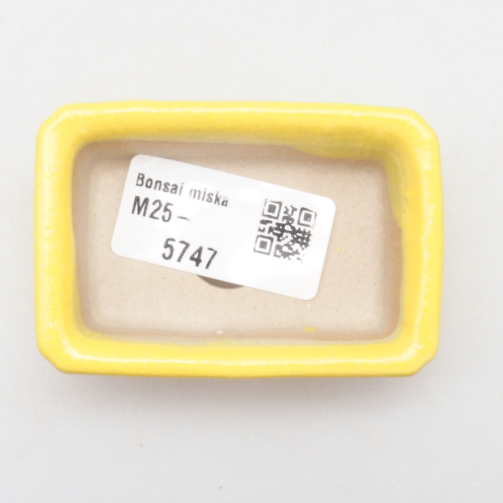 Ceramic bonsai bowl 7 x 4,5 x 2 cm, yellow