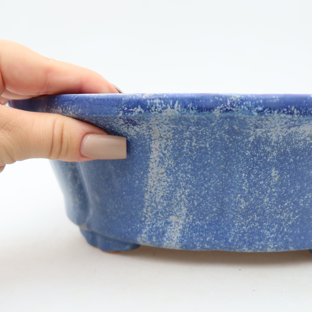 Ceramic bonsai bowl 26,5 x 26,5 x 8,5 cm, colour blue