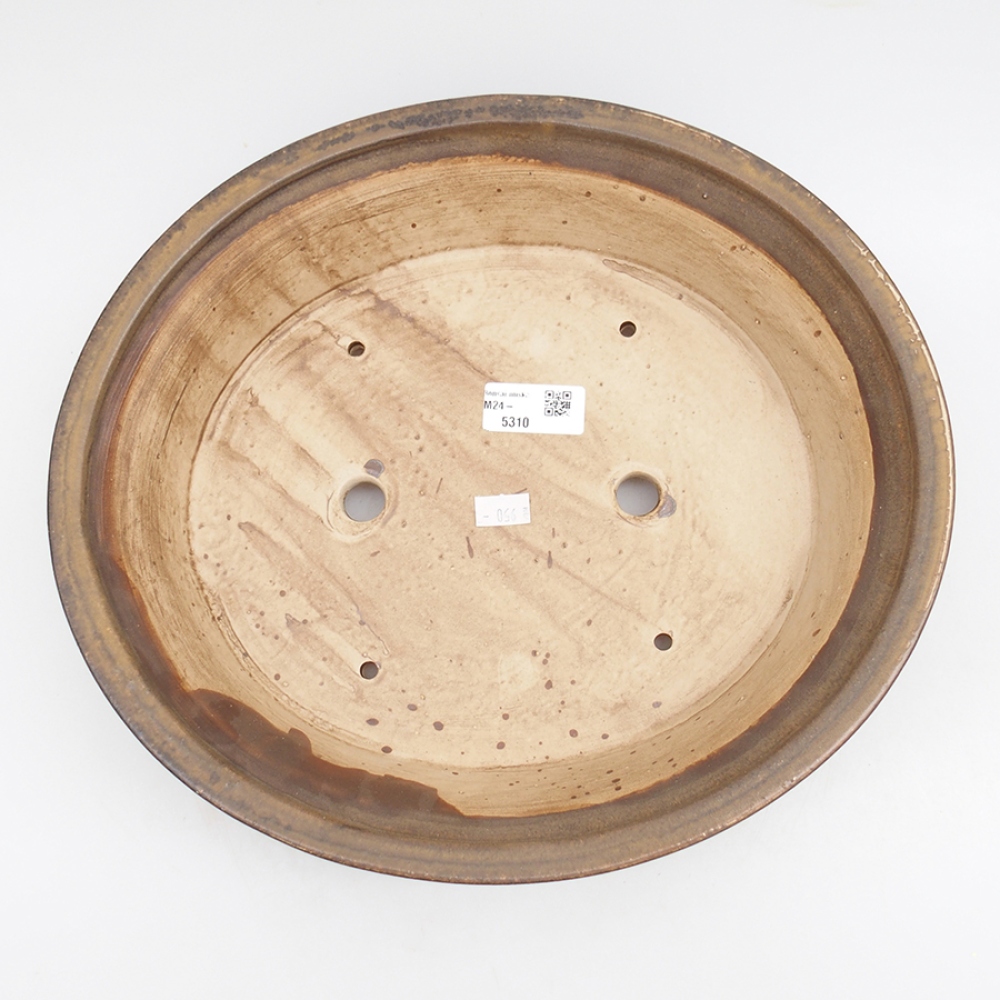 Ceramic bonsai bowl 32 x 29 x 7 cm, color brown