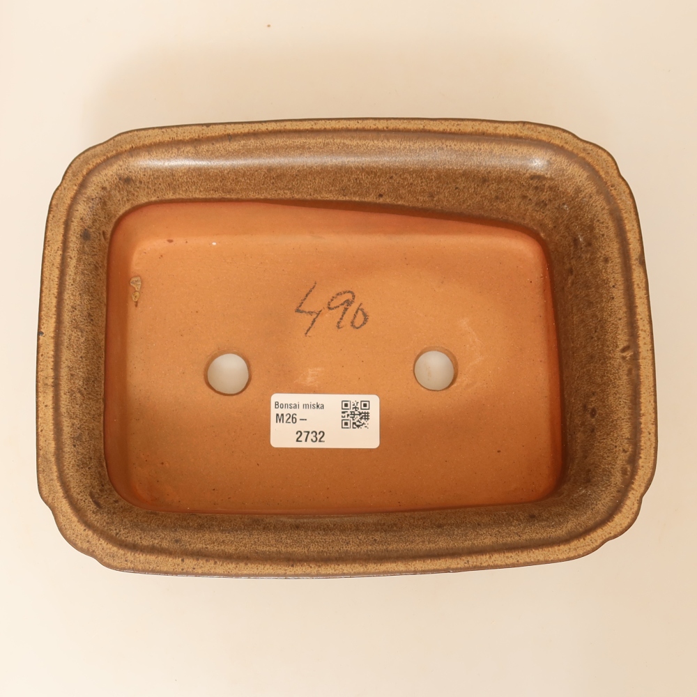 Ceramic Bowl, 20 x 15.5 x 5.5 cm, brown
