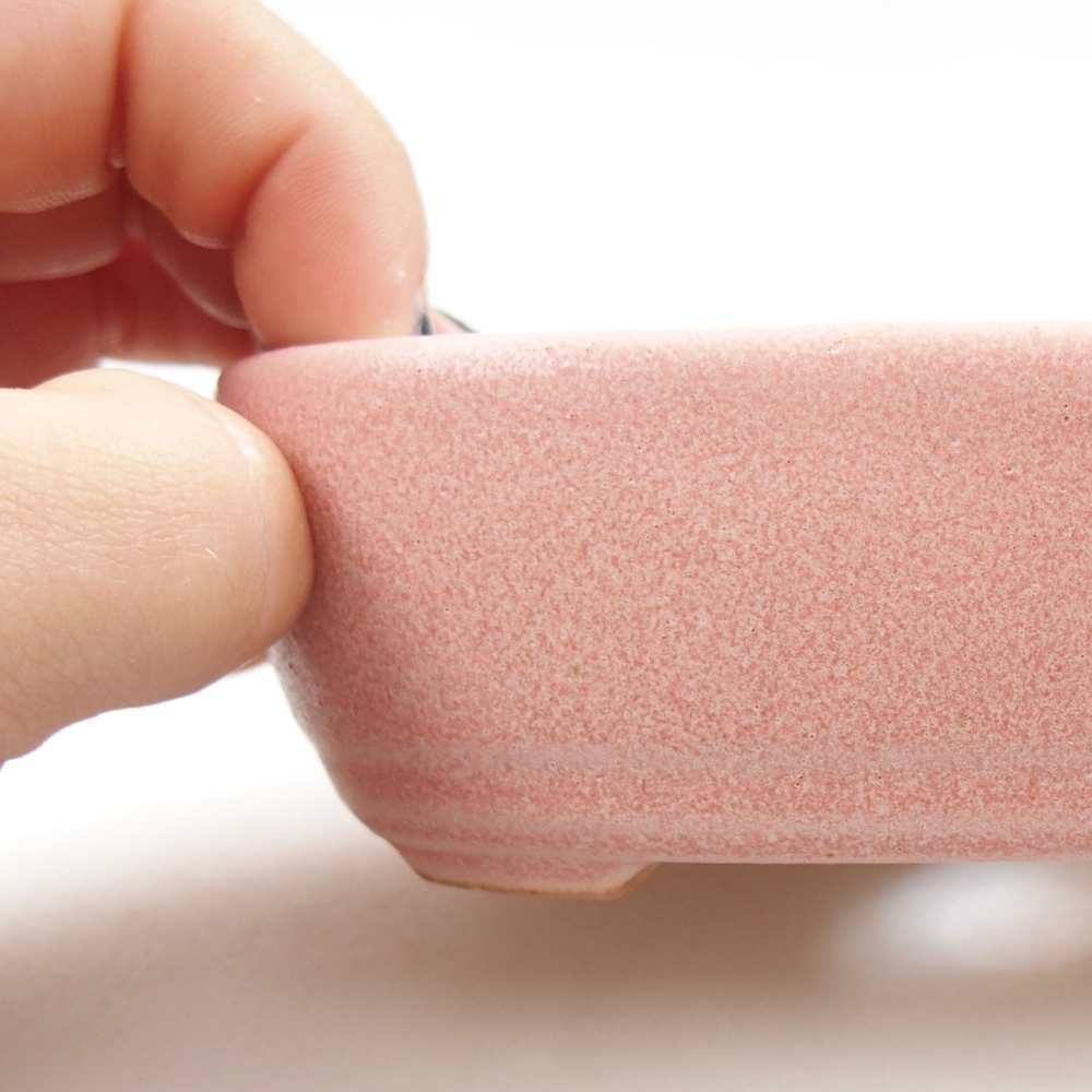 Ceramic bonsai bowl 13 x 9 x 4 cm, color pink