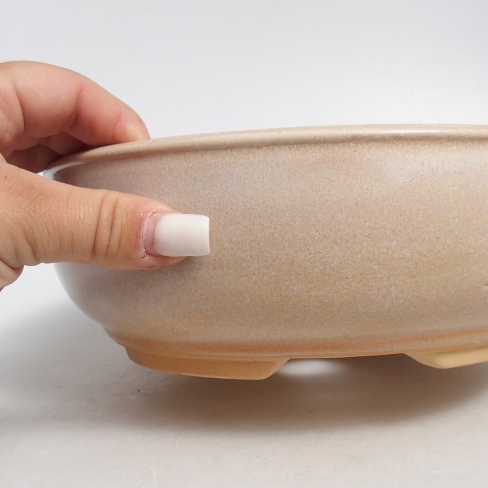 Ceramic bonsai bowl 21 x 21 x 7 cm, colour beige
