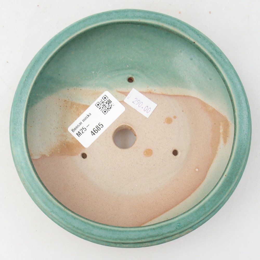 Ceramic bonsai bowl 15,5 x 15,5 x 5 cm, color green