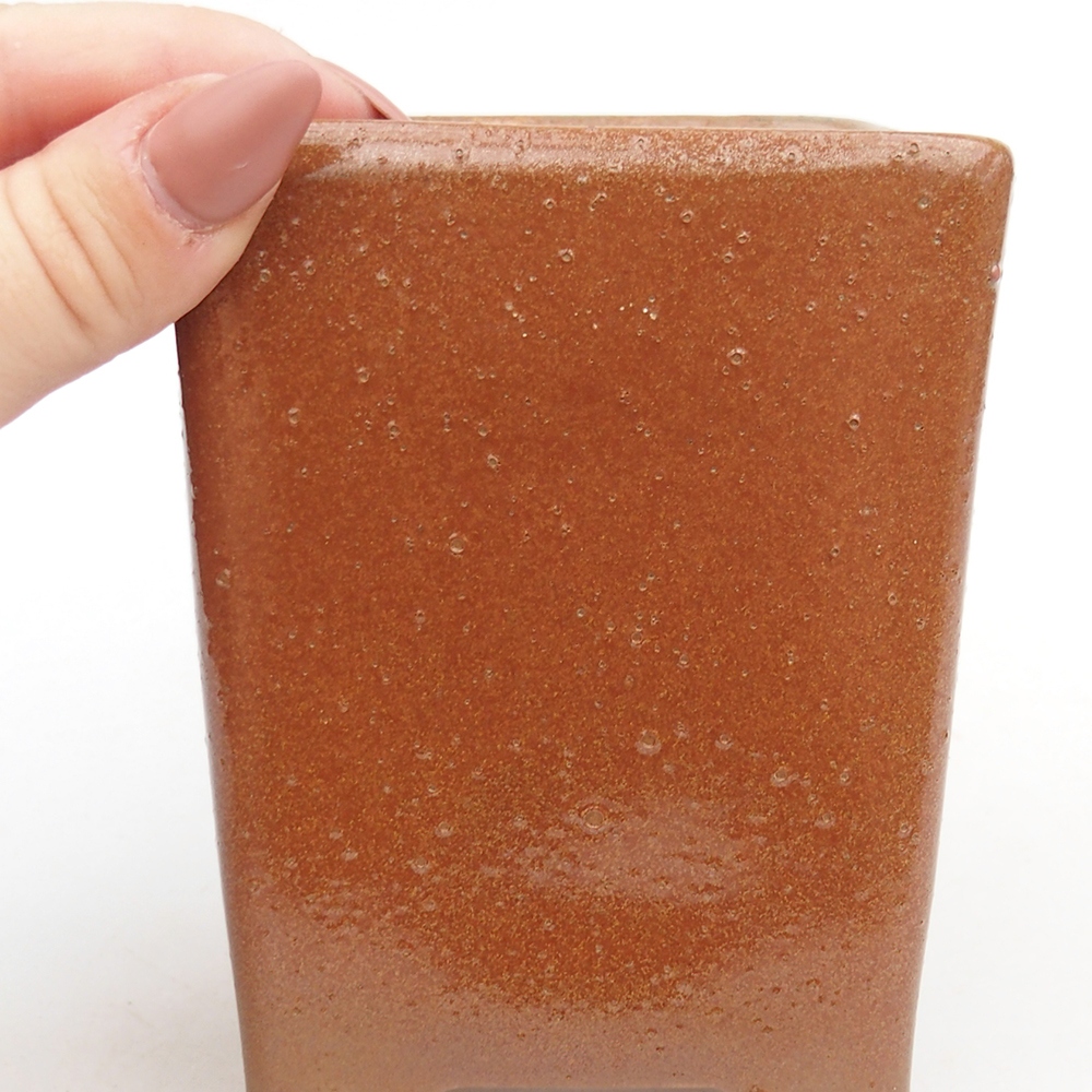 Ceramic bonsai bowl 8,5 x 8,5 x 11,5 cm, brown