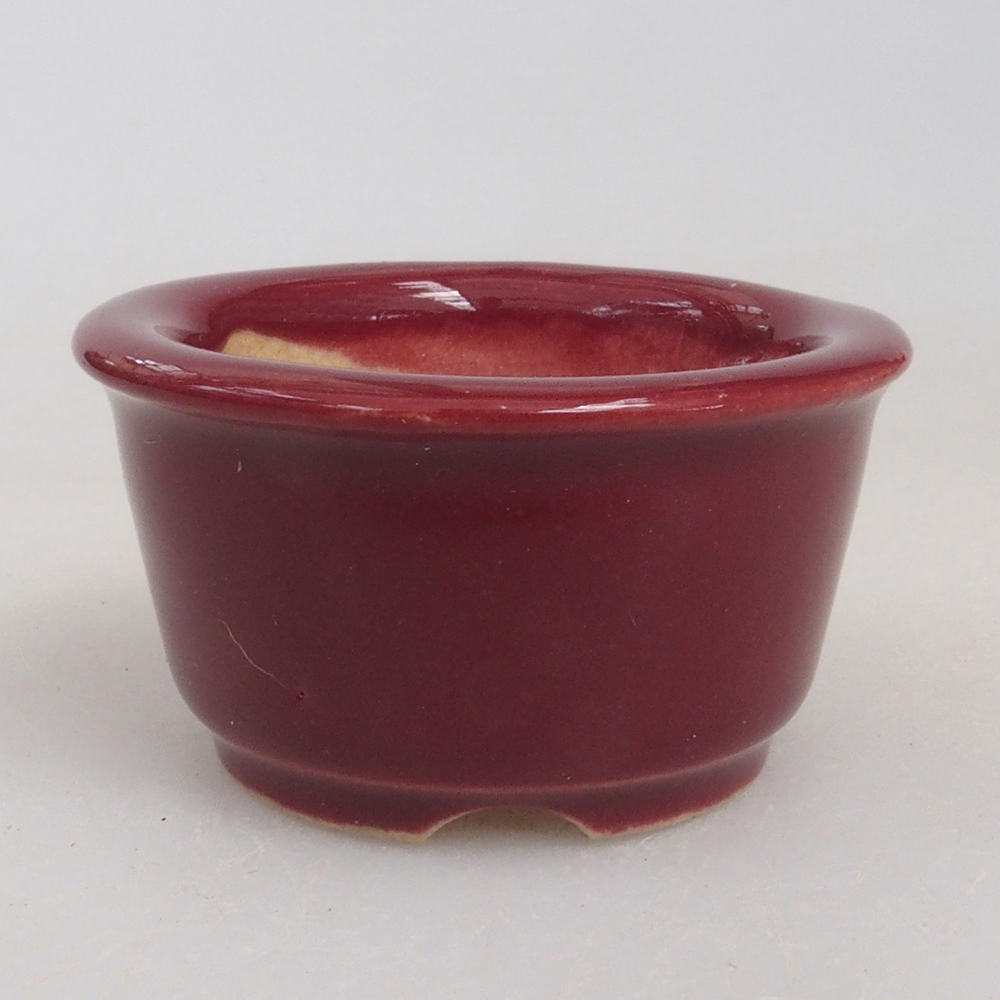 Mini bonsai bowl 4 x 4 x 2 cm, color burgundy