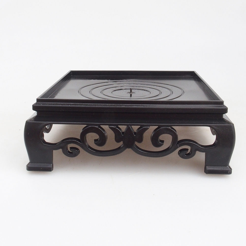 Bonsai table plastic square 12,5 x 12,5 x 4  cm, color black