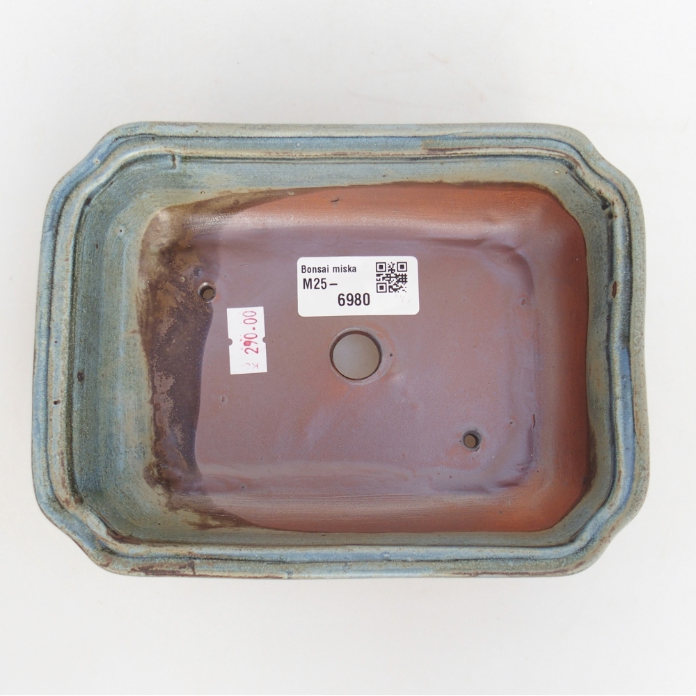 Ceramic bonsai bowl 18 x 13,5 x 5 cm, grey