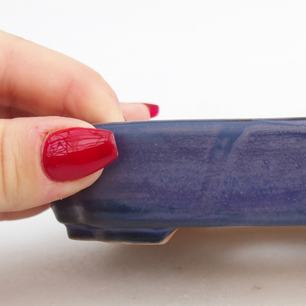 Ceramic bonsai bowl 12,5 x 9 x 3 cm, colour blue