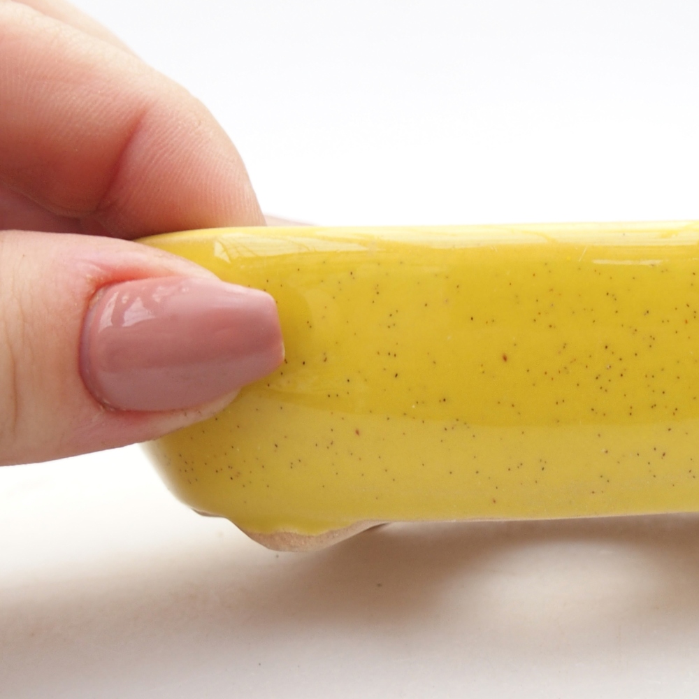 Ceramic bonsai bowl 9 x 6,5 x 3 cm, yellow