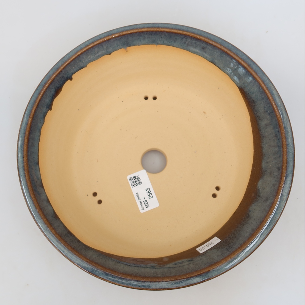 Ceramic bonsai pot, 25 x 25 x 6.5 cm, gray