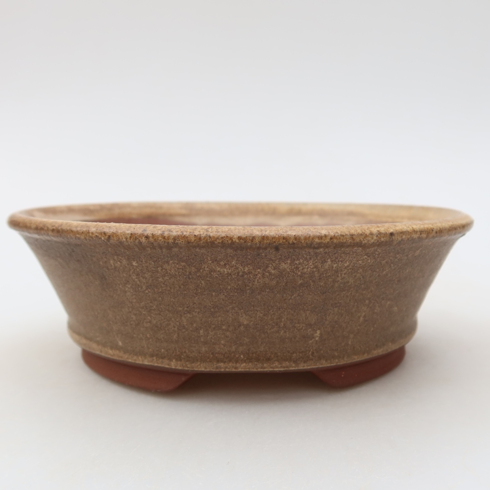 Ceramic bonsai bowl 15,5 x 15,5 x 5 cm, brown