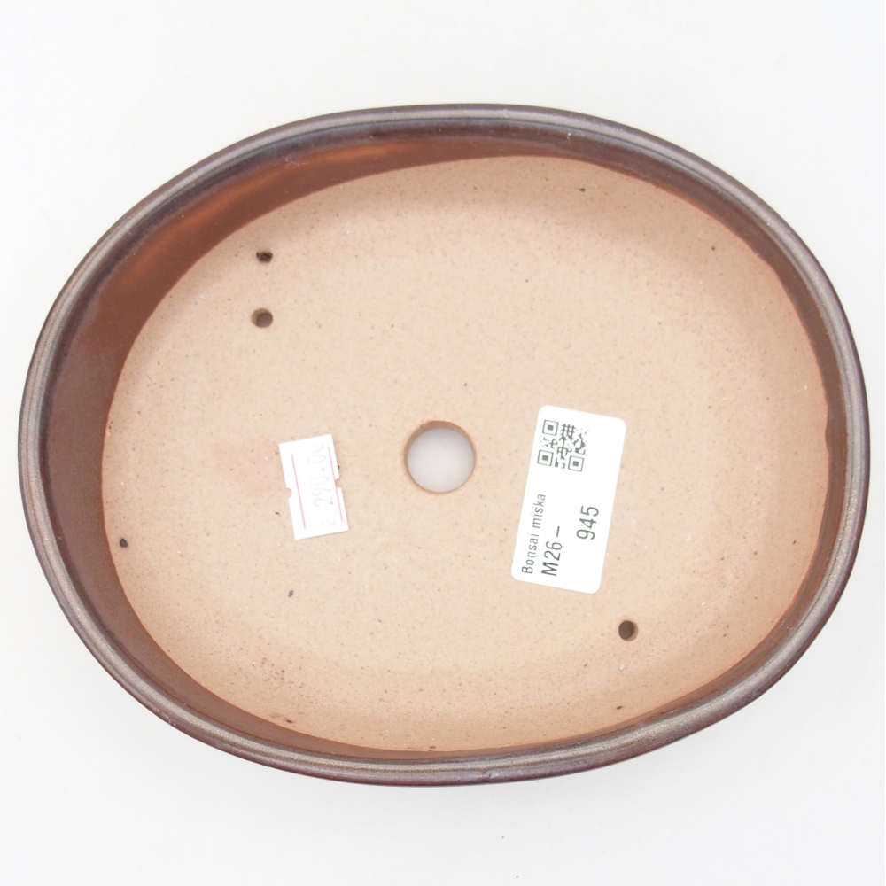 Ceramic bonsai bowl 17 x 14 x 4 cm, brown