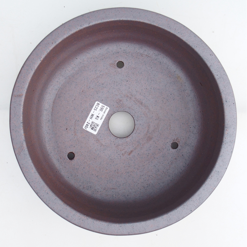 Ceramic bonsai bowl 25,5 x 25,5 x 9,5 cm, metal colour