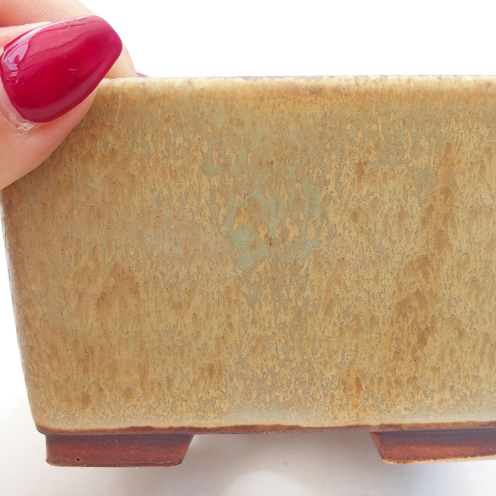 Ceramic bonsai bowl 8,5 x 8,5 x 5,5 cm, color green