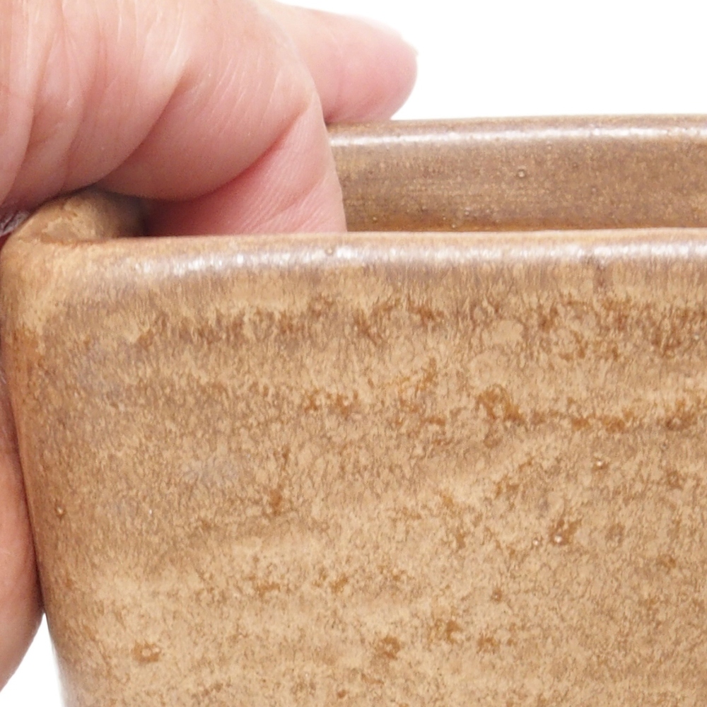 Ceramic bonsai bowl 8,5 x 8,5 x 11 cm, color brown