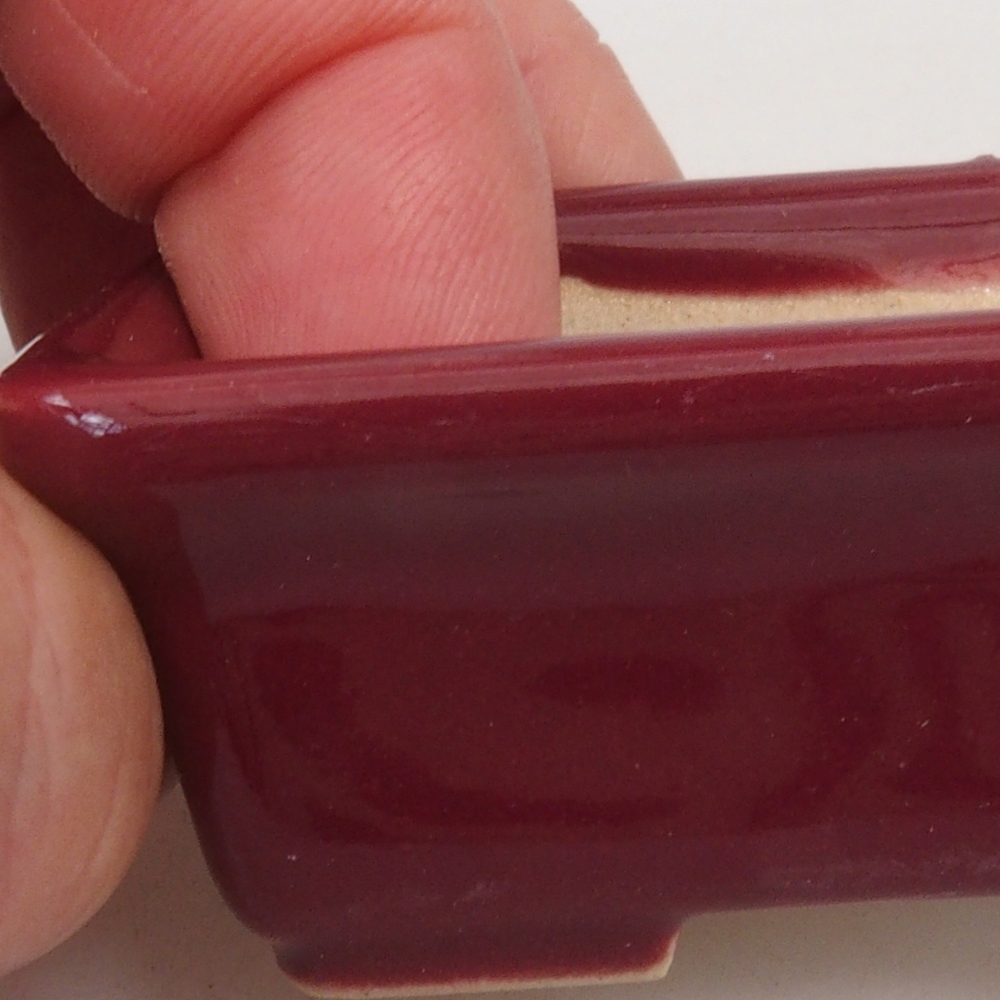 Mini bonsai bowl 6 x 4 x 2,5 cm, color burgundy