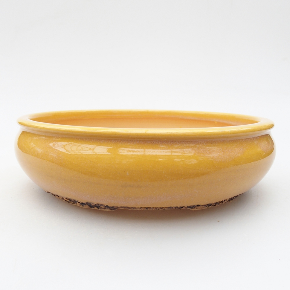 Ceramic bonsai bowl 18 x 18 x 5 cm, color yellow