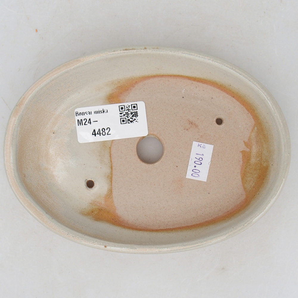 Ceramic bonsai bowl 15,5 x 11 x 2,5 cm, beige blue