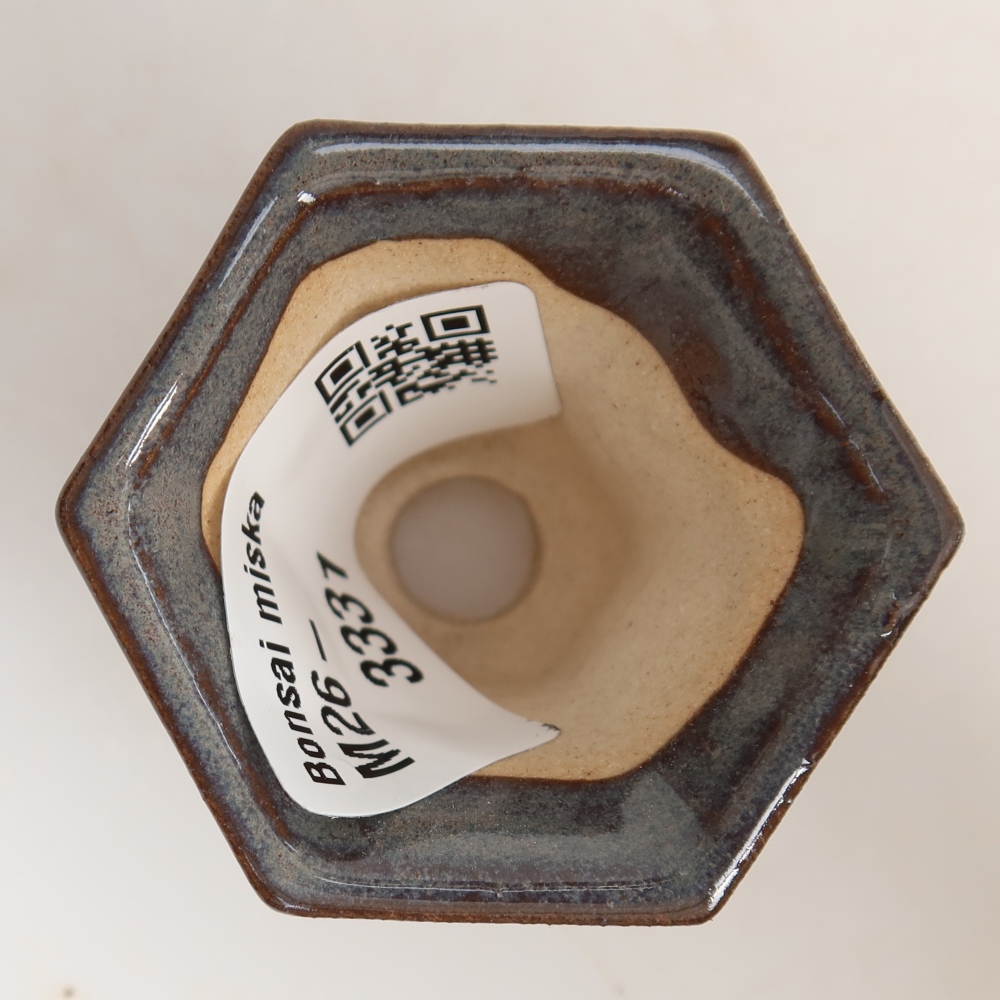 Ceramic bonsai pot, 4.5 x 4 x 3.5 cm, gray