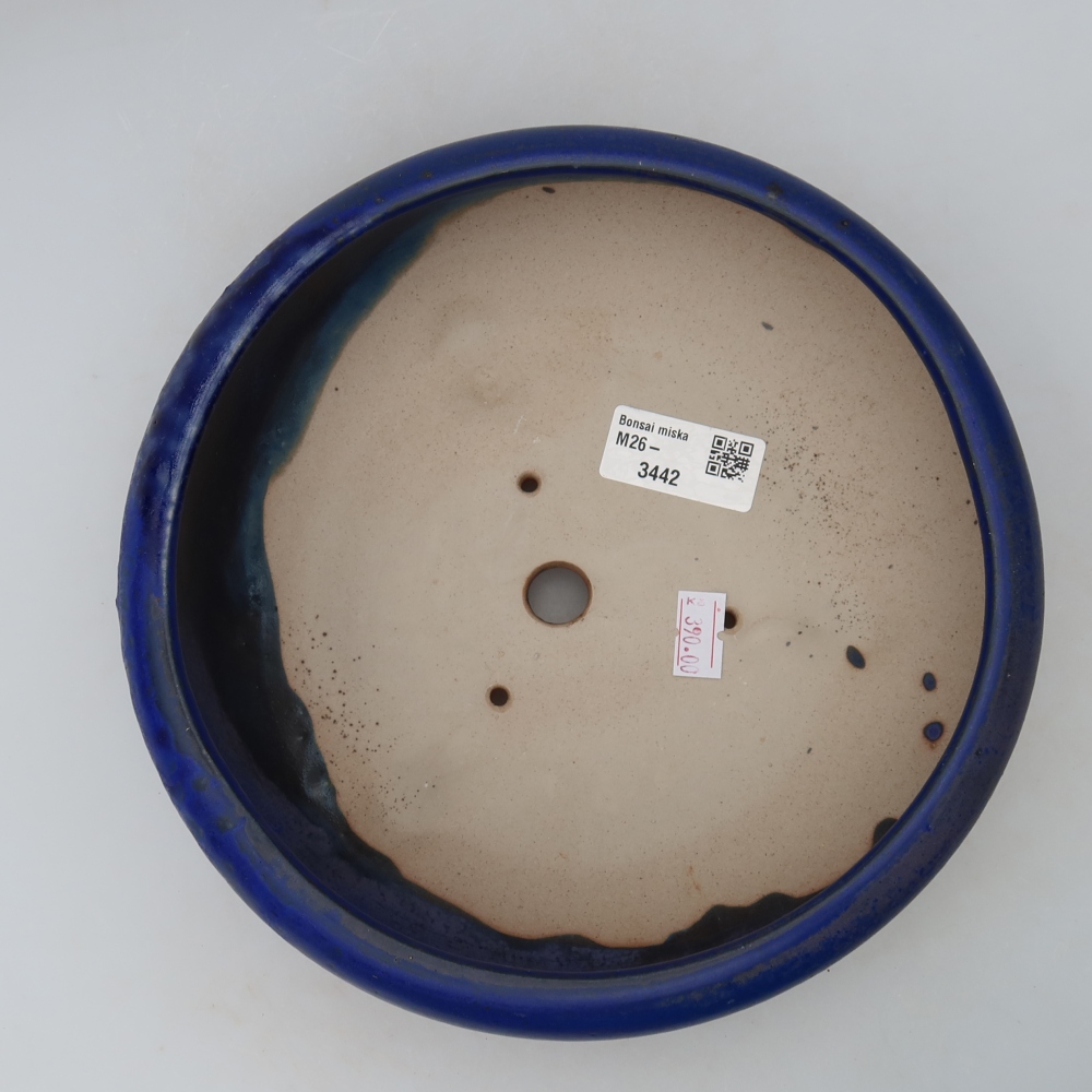 Ceramic bonsai pot, 20 x 20 x 7.5 cm, blue
