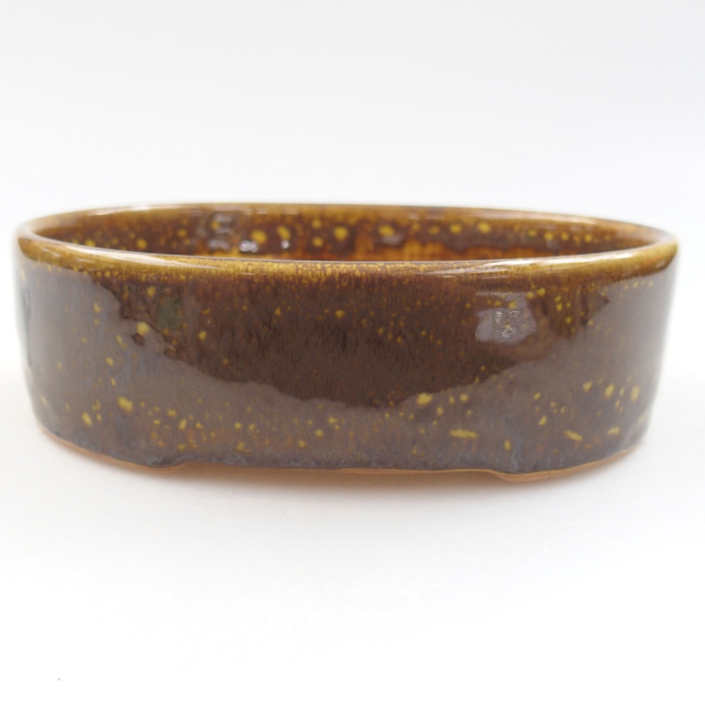 Ceramic bonsai bowl 13 x 10 x 4 cm, color yellow