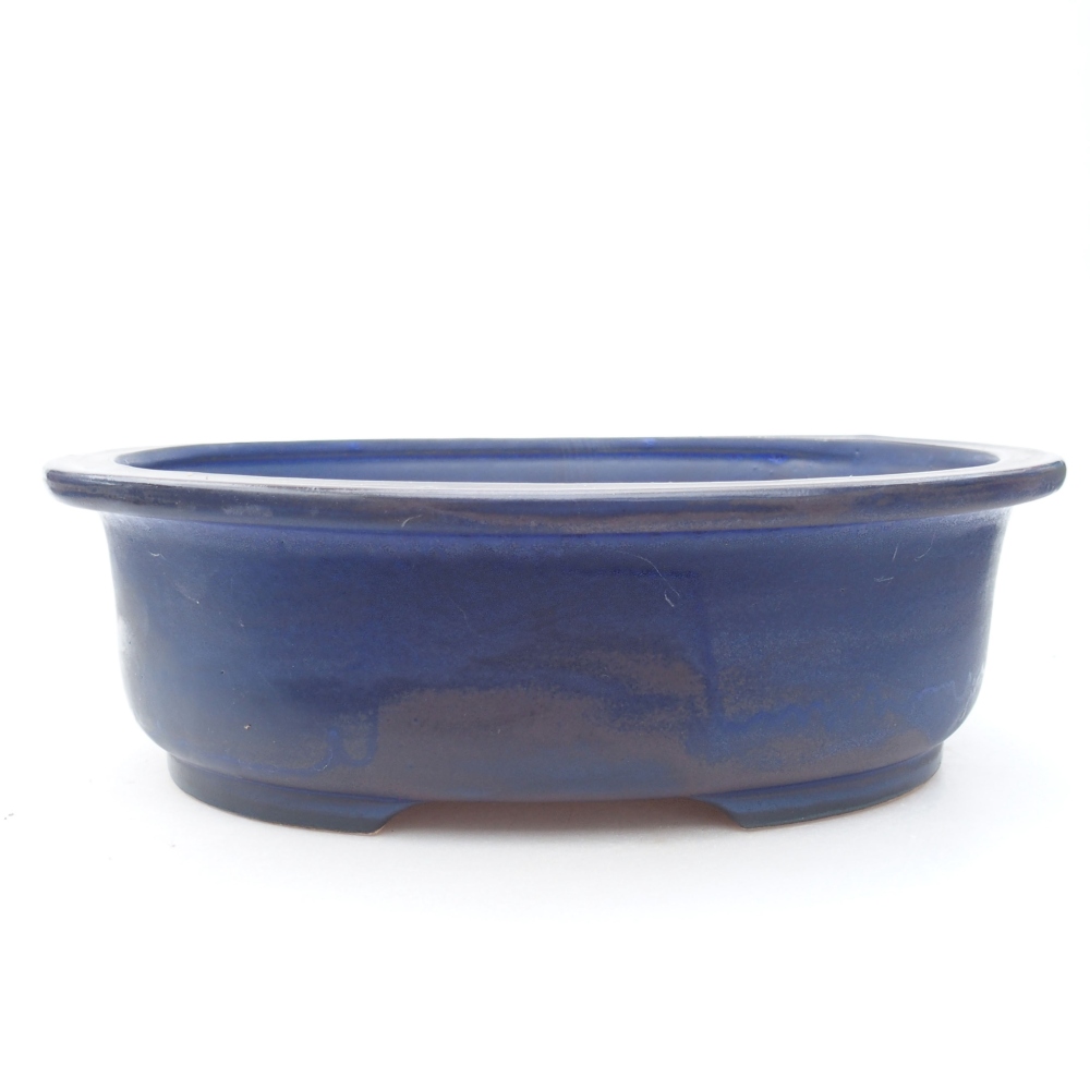 Ceramic bonsai bowl 26 x 22 x 8 cm, color blue