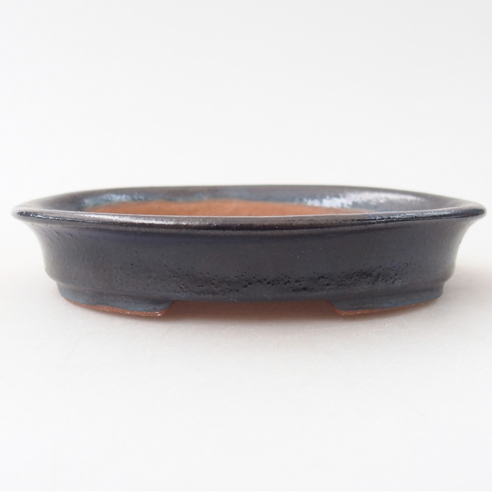 Ceramic bonsai bowl 12,5 x 10,5 x 2 cm, colour black