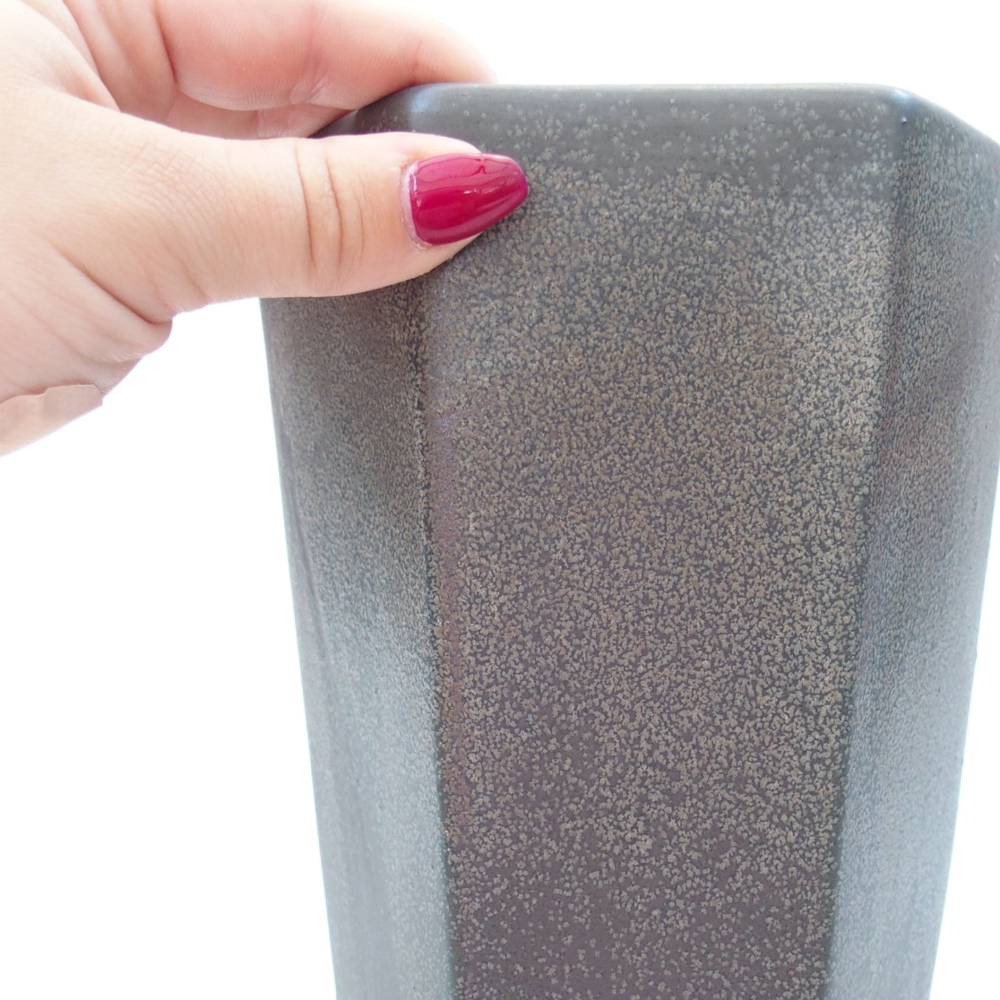 Ceramic bonsai bowl 13 x 11,5 x 17 cm, color gray