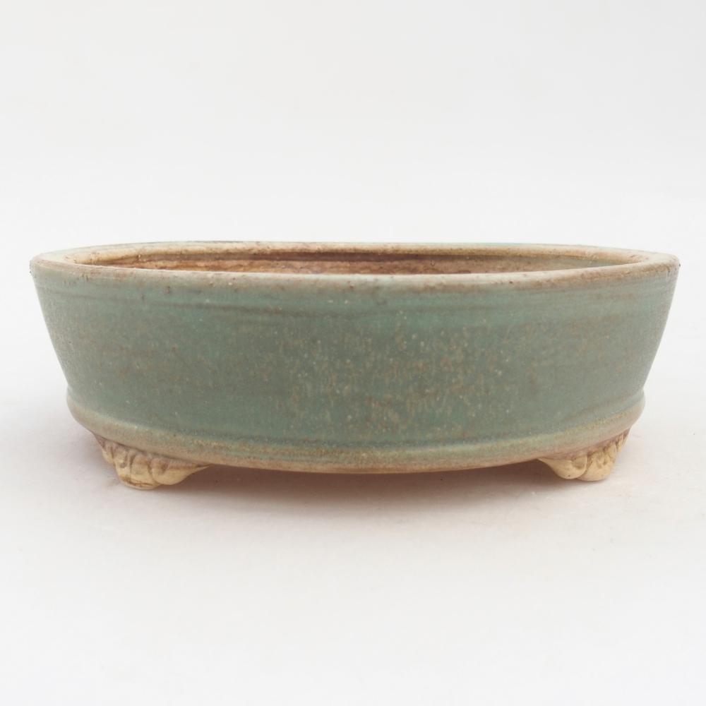 Ceramic bonsai bowl 18 x 18 x 5 cm, green