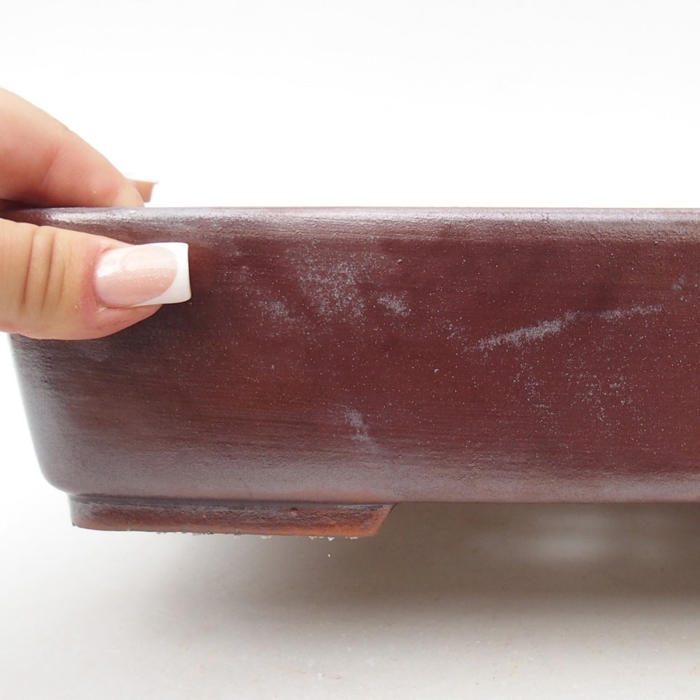 Ceramic bonsai bowl 26,5 x 20,5 x 6,5 cm, brown