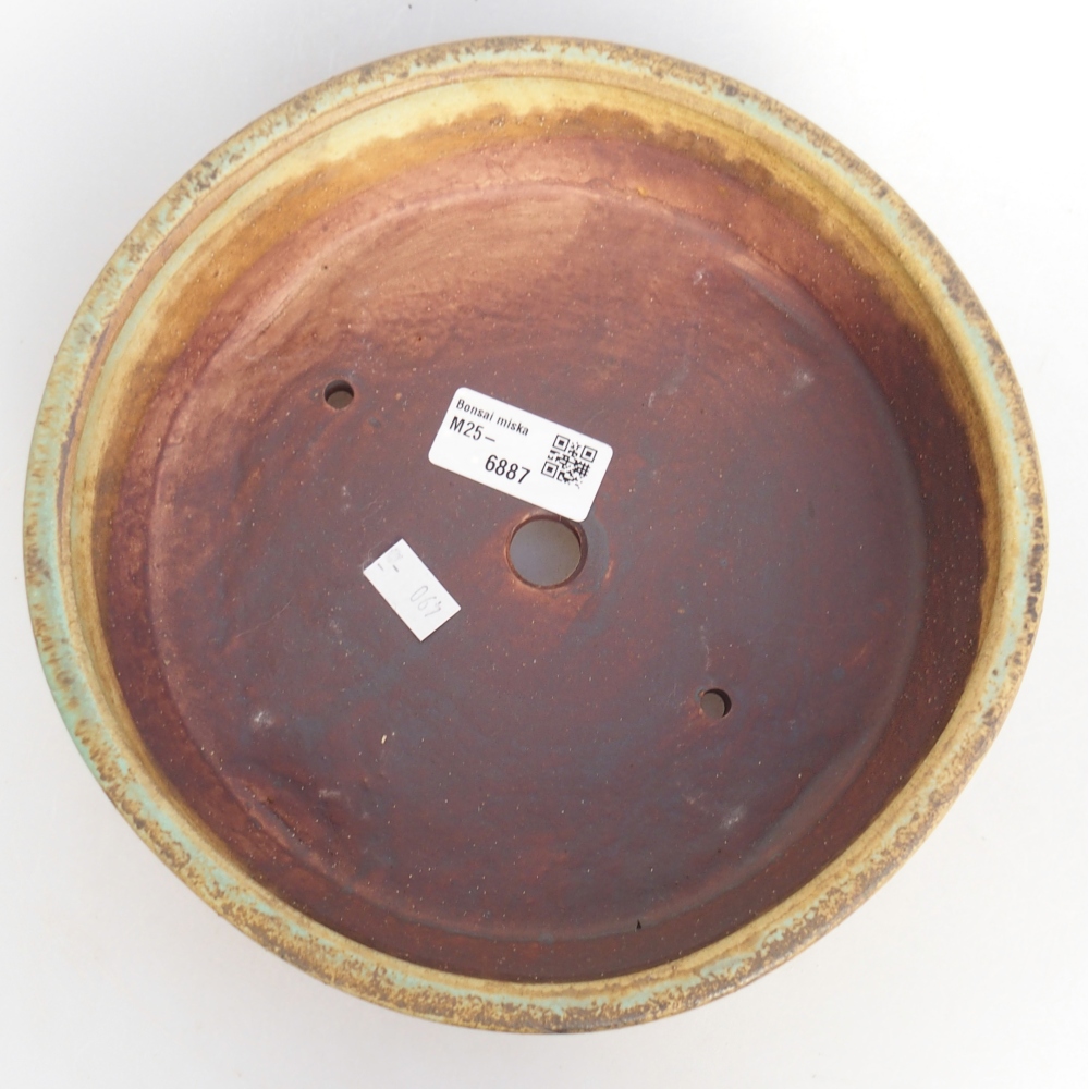 Ceramic bonsai bowl 21 x 21 x 6 cm, green