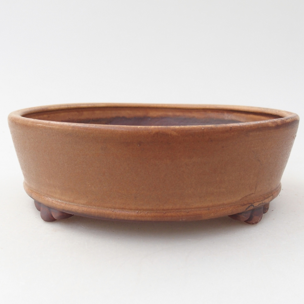 Ceramic bonsai bowl 15,5 x 15,5 x 5 cm, brown