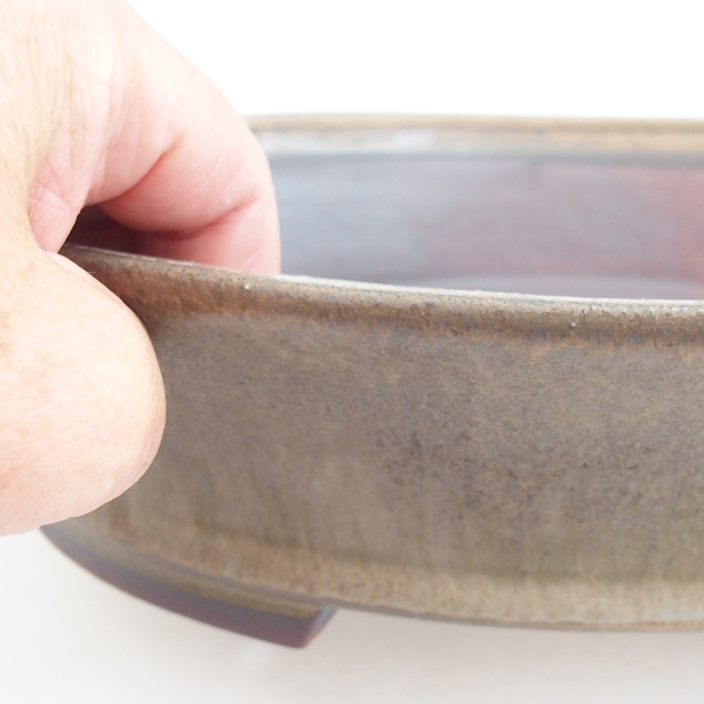 Ceramic bonsai bowl 27 x 24 x 6 cm, brown