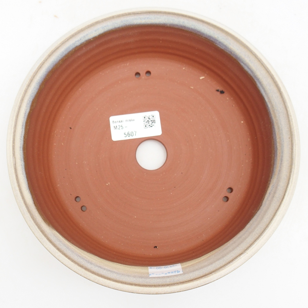 Ceramic bonsai pot 20.5 x 20.5 x 6 cm, beige