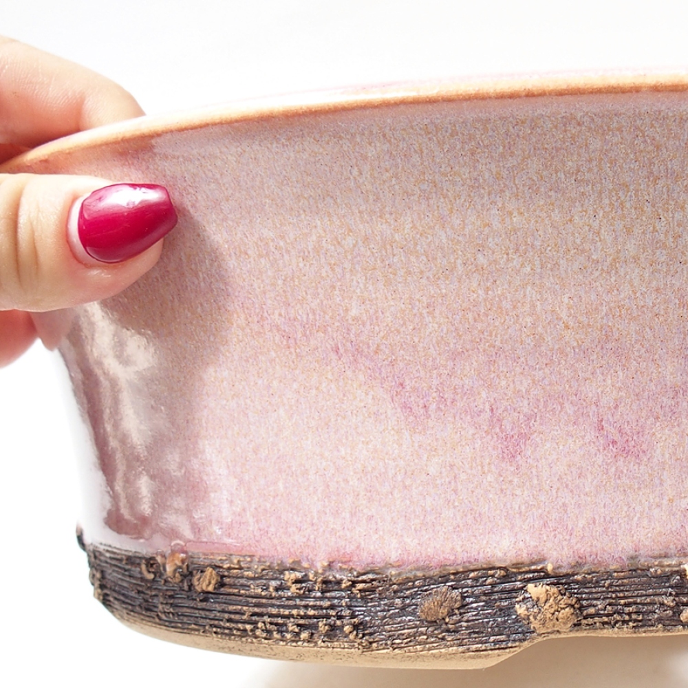 Ceramic bonsai bowl 27 x 27 x 8 cm, color pink