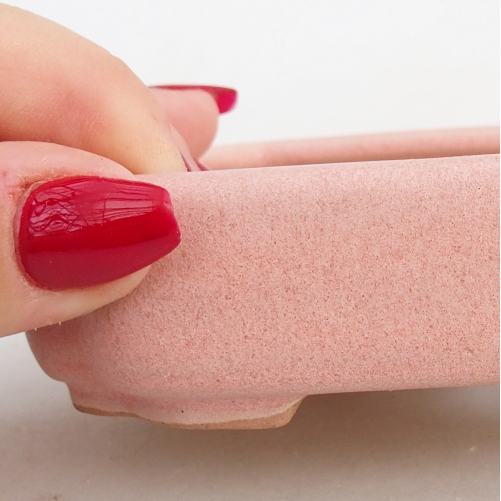 Ceramic bonsai bowl 12,5 x 9 x 3 cm, pink