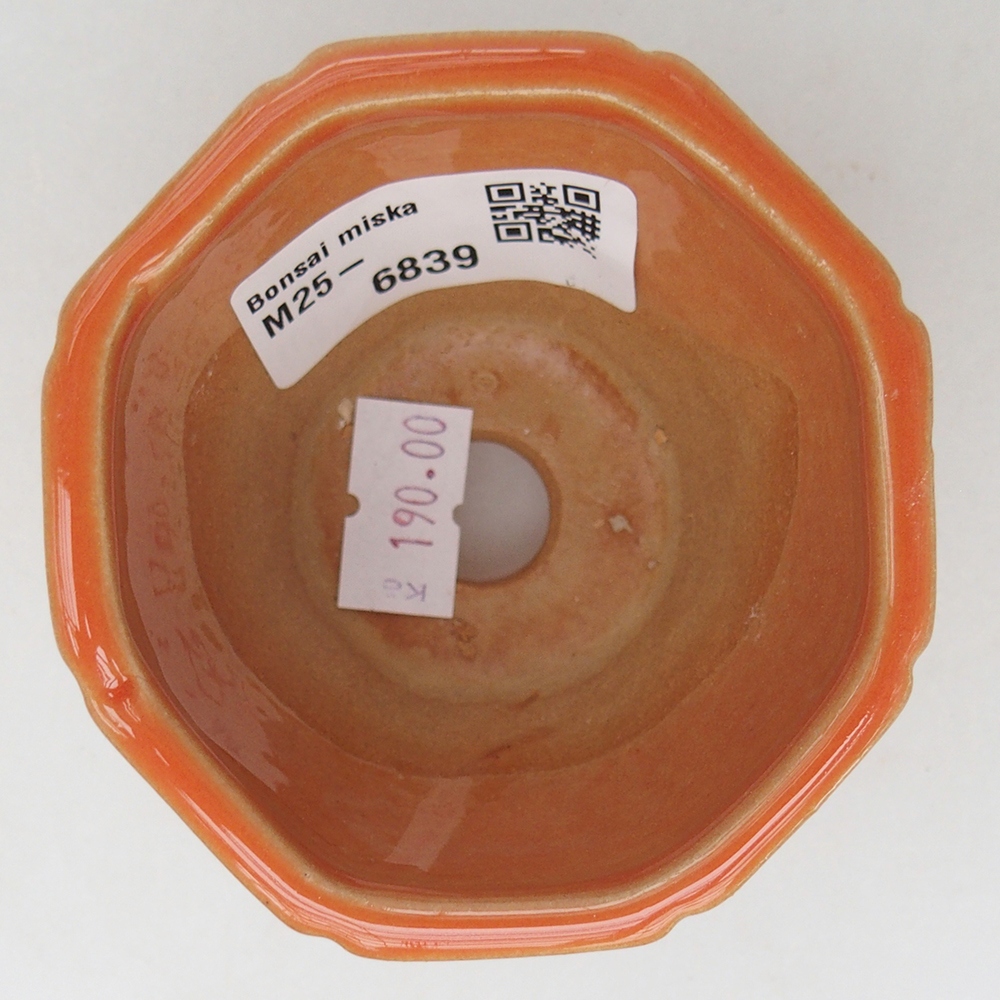 Ceramic bonsai bowl 7,5 x 7,5 x 6 cm, orange
