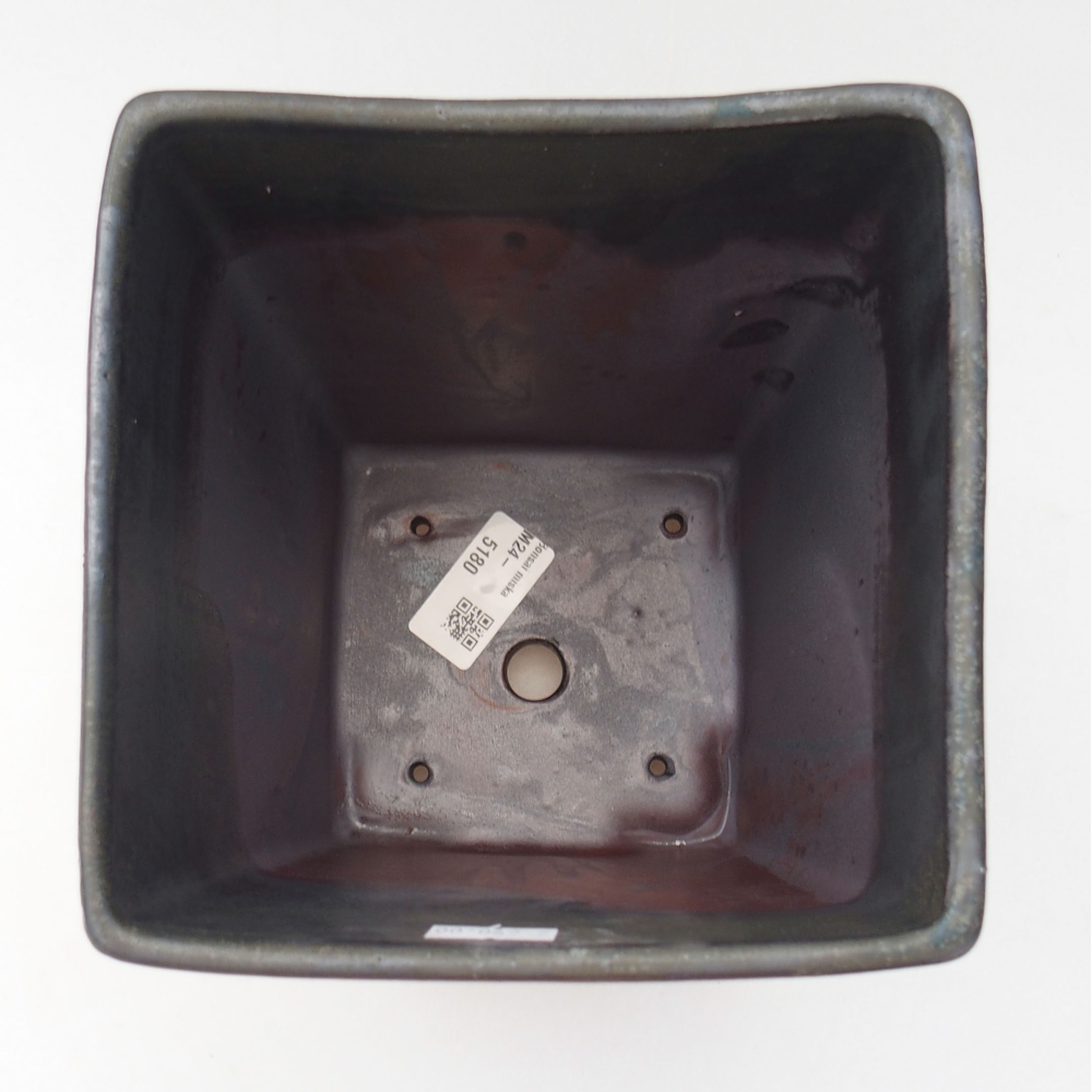 Ceramic bonsai bowl 15 x 15 x 19 cm, color gray