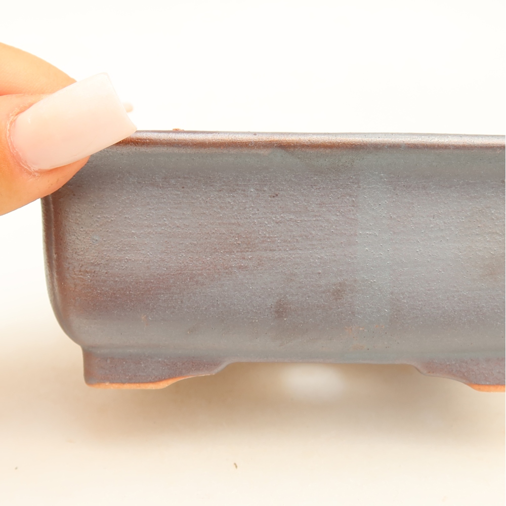 Ceramic bonsai pot, 12 x 10 x 5 cm, metallic color