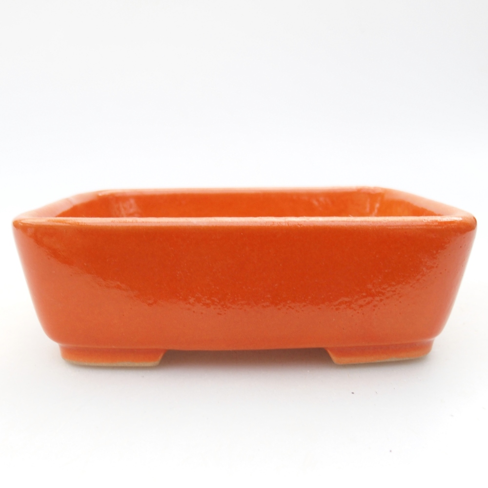 Ceramic bonsai bowl 12,5 x 9 x 3,5 cm, orange