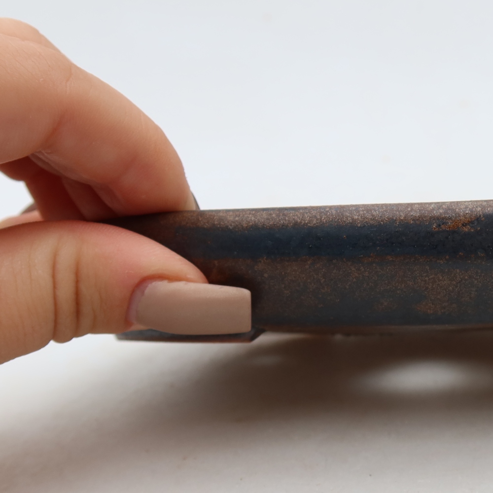 Ceramic bonsai pot, 17 x 12 x 2.5 cm, brown