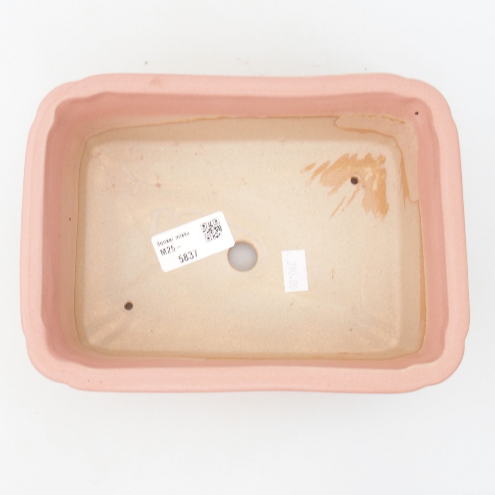 Ceramic bonsai bowl 20,5 x 15 x 6 cm, color pink