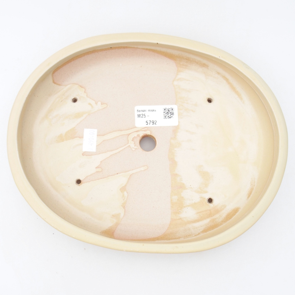 Ceramic bonsai bowl 25 x 20 x 4 cm, color beige
