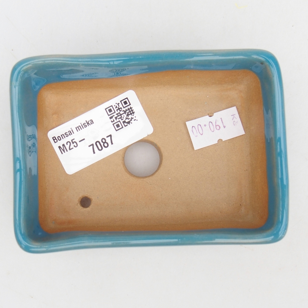 Ceramic bonsai bowl 10 x 7 x 3 cm, colour blue