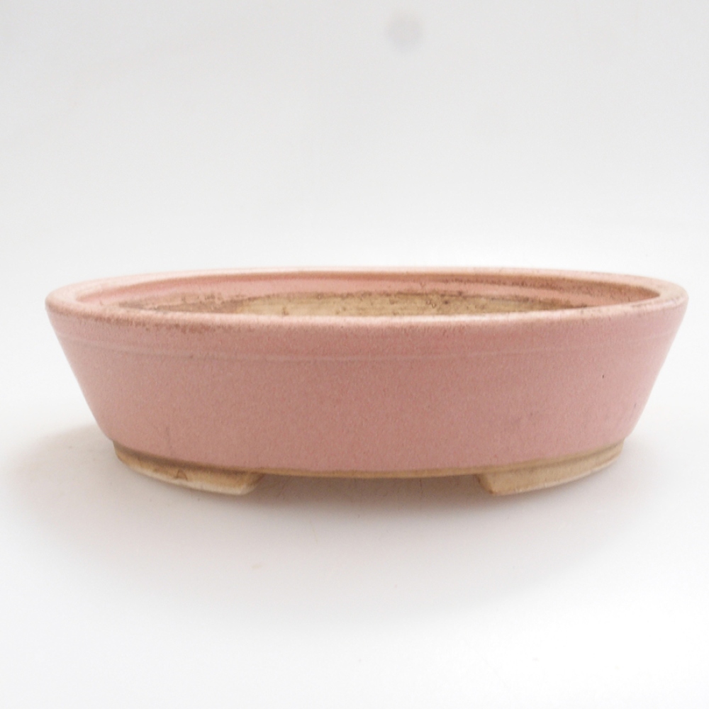 Ceramic bonsai bowl 15 x 13,5 x 3,5 cm, color pink