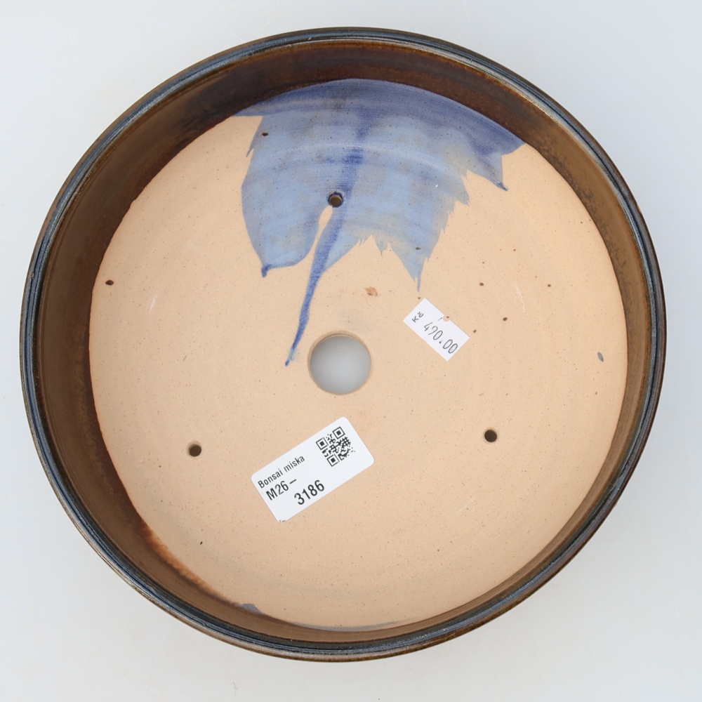 Ceramic bonsai bowl 20 x 20 x 6 cm, brown