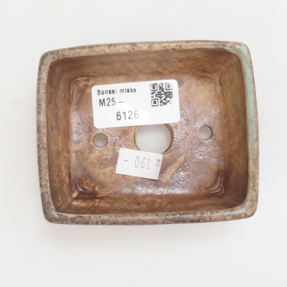 Ceramic bonsai bowl 9 x 7,5 x 3,5 cm, color green